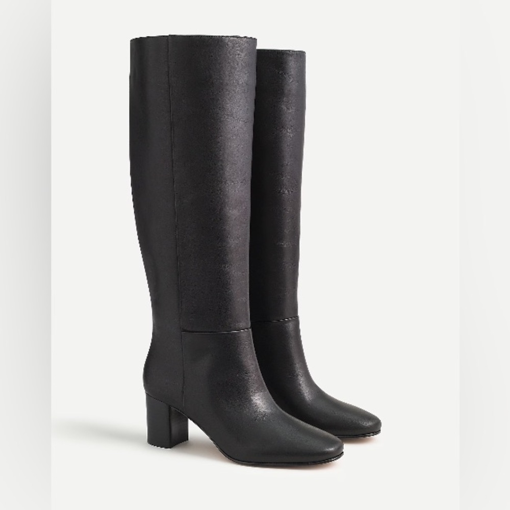 J.Crew Womens Tall Slouch Willa Leather Boots Black Size 10 1/2 AQ758